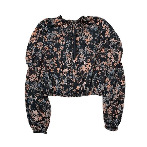 FREE PEOPLE Clarissa Printed Top in Midnight Combo - Picture 4 of 12